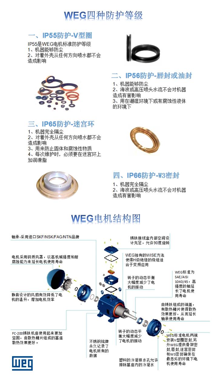 WEG進口粉塵防爆電機防護等級和(hé)結構圖